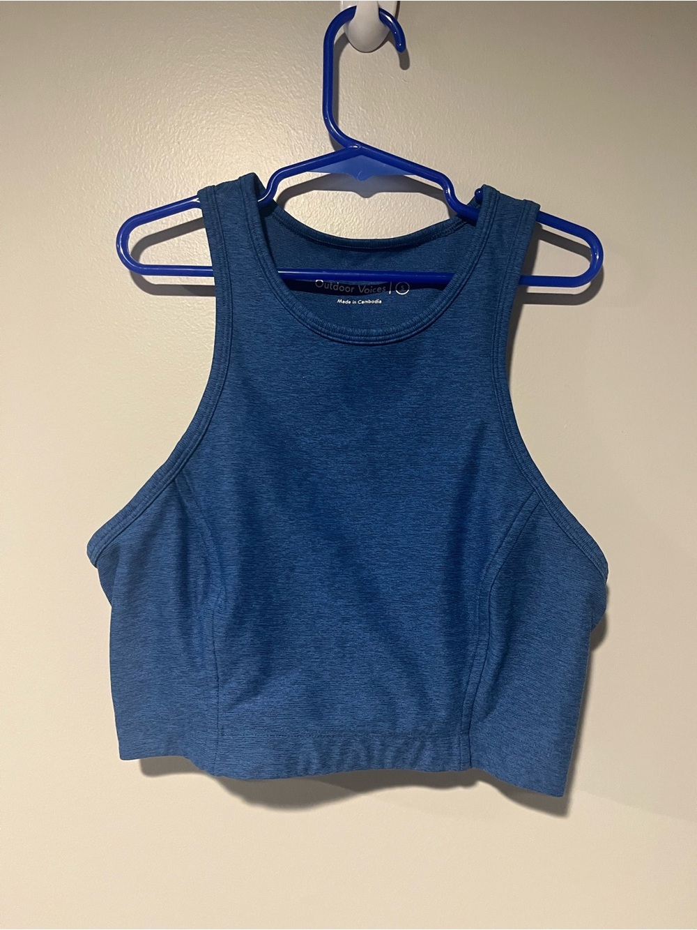 Outdoor Voices Deep Blue High-Neck Sports Crop